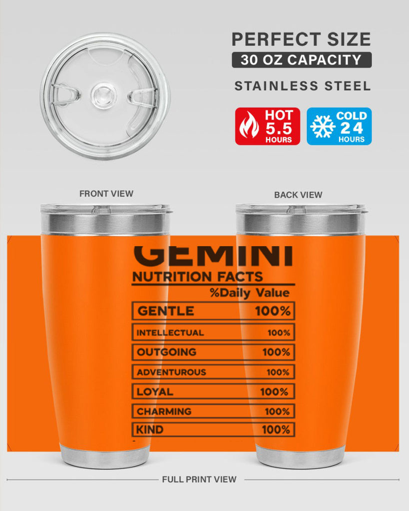 Gemini Nutrition Facts 220#- zodiac- Tumbler