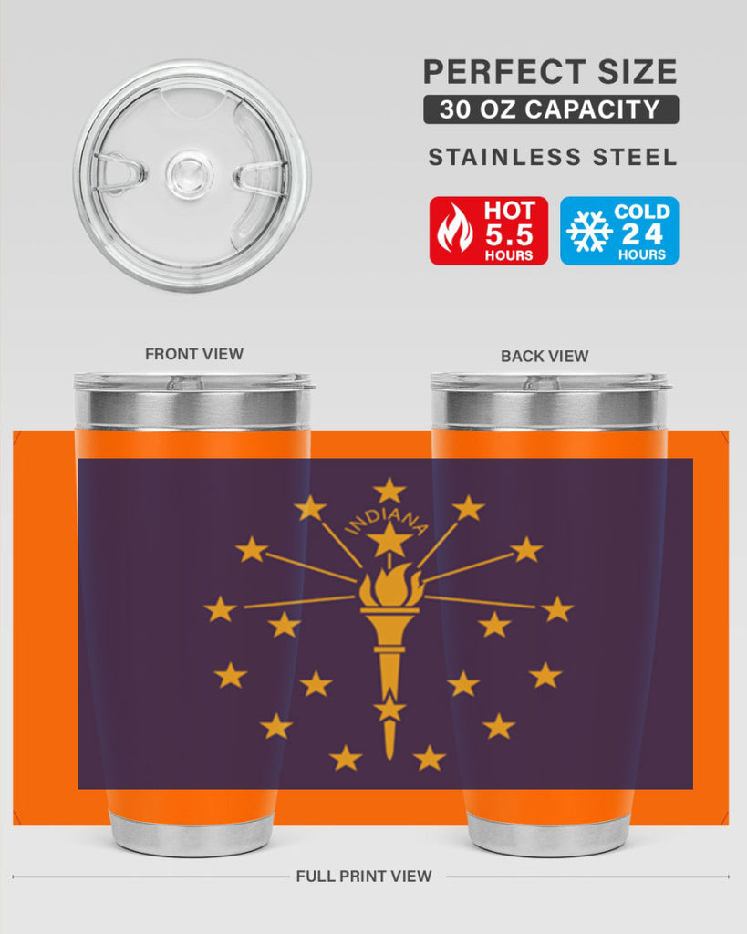 Indiana 38#- Us Flags- Tumbler