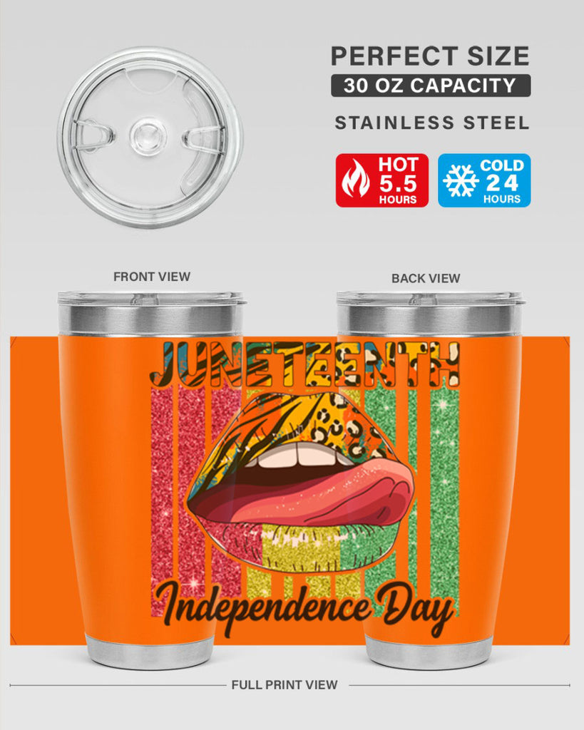 Juneteenth Independence Day Sexy Lip Png 11#- Juneteenth- tumbler