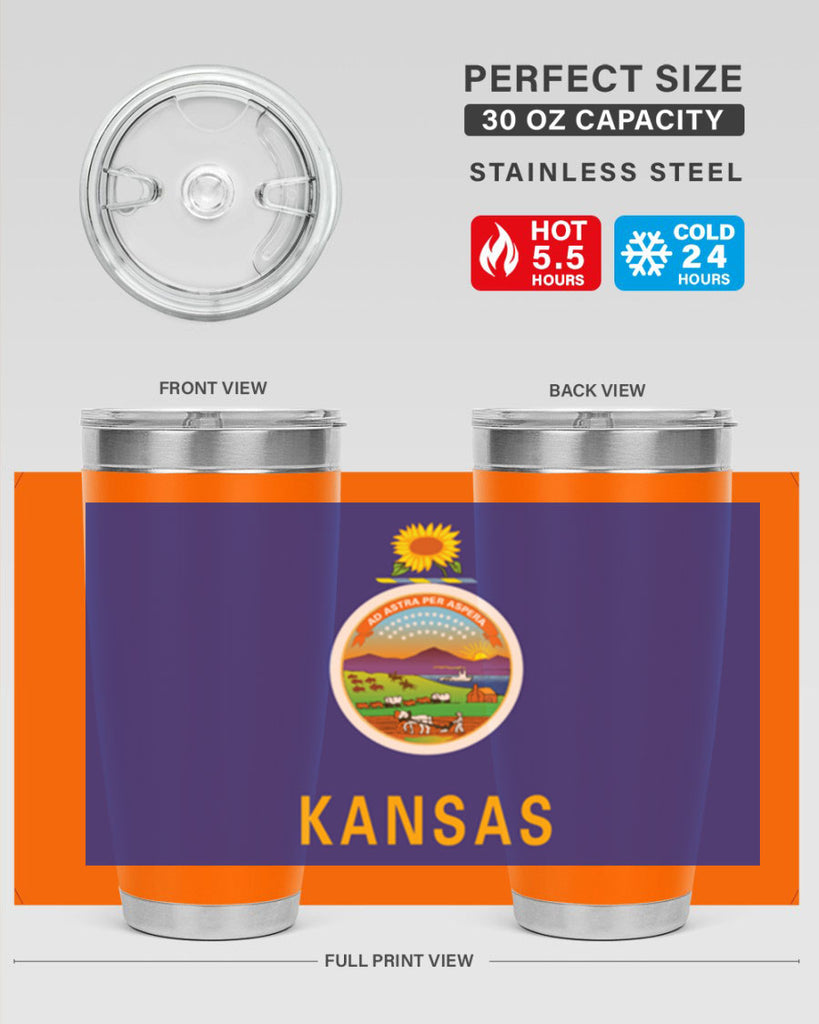 Kansas 36#- Us Flags- Tumbler