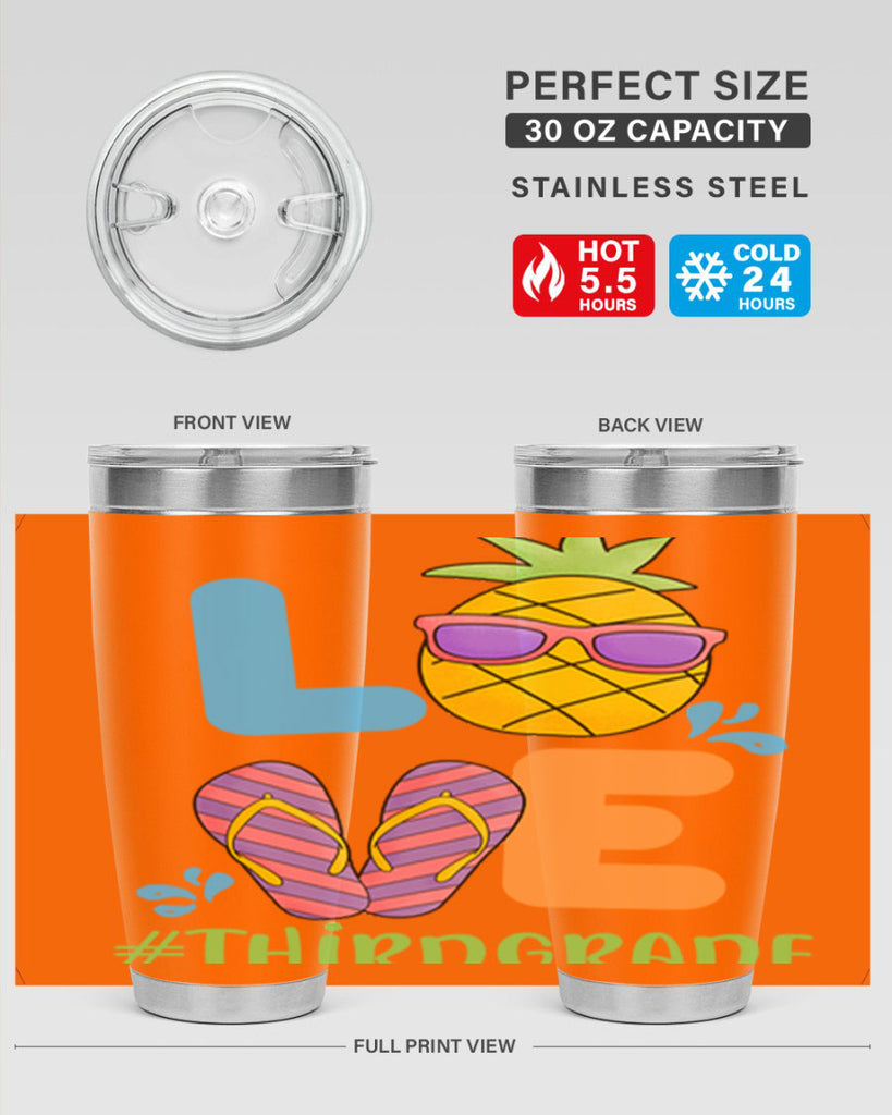 LOVE 3rd Grade Summer Pineapple 17#- 3rd grade- Tumbler