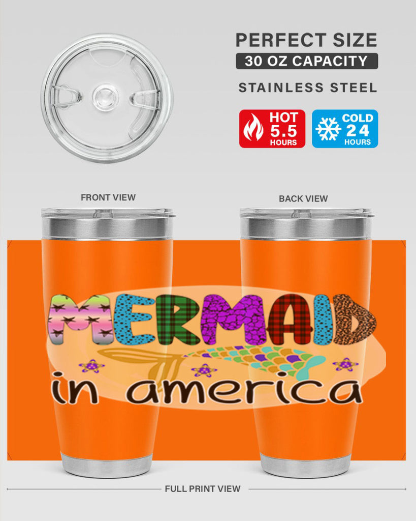Mermaid In America 419#- mermaid- Tumbler