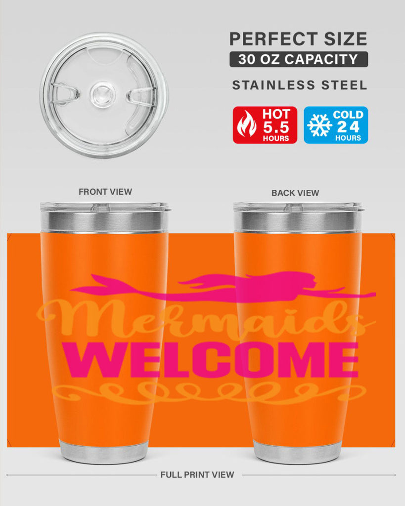 Mermaids Welcome 472#- mermaid- Tumbler