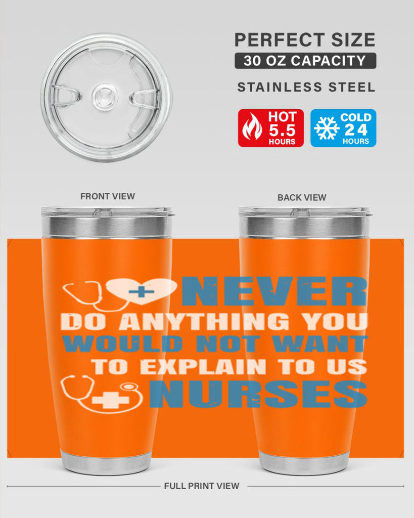 Never do anything you would not want to explain to us nurses Style 297#- nurse- tumbler