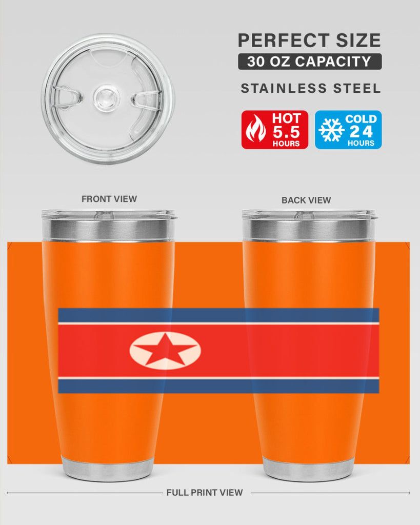 North Korea 70#- world flags- Tumbler