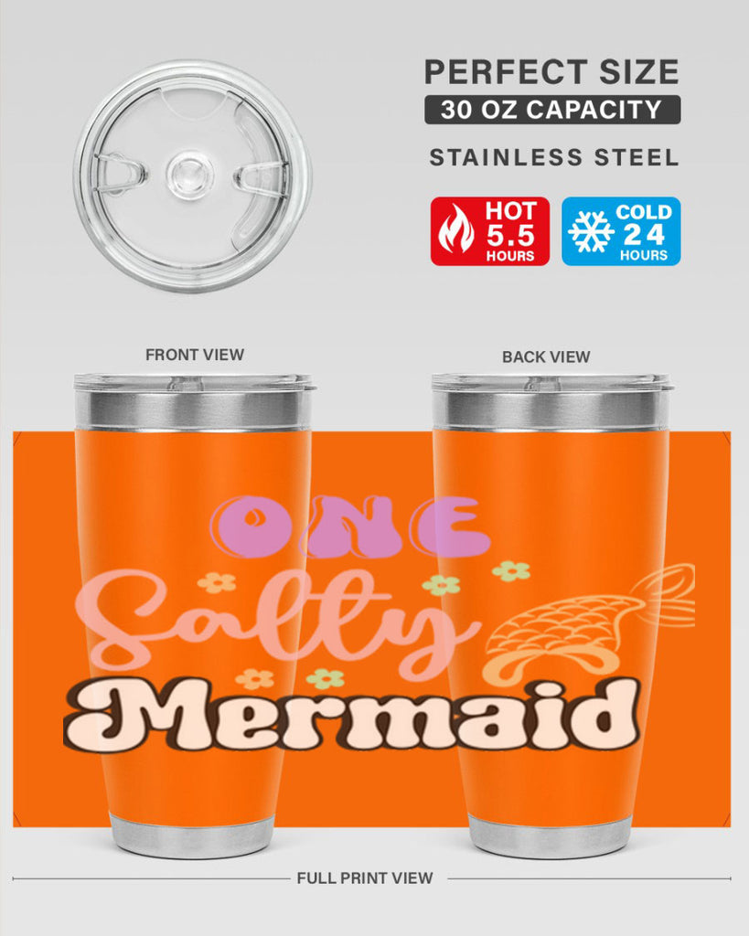 One Salty Mermaid 529#- mermaid- Tumbler