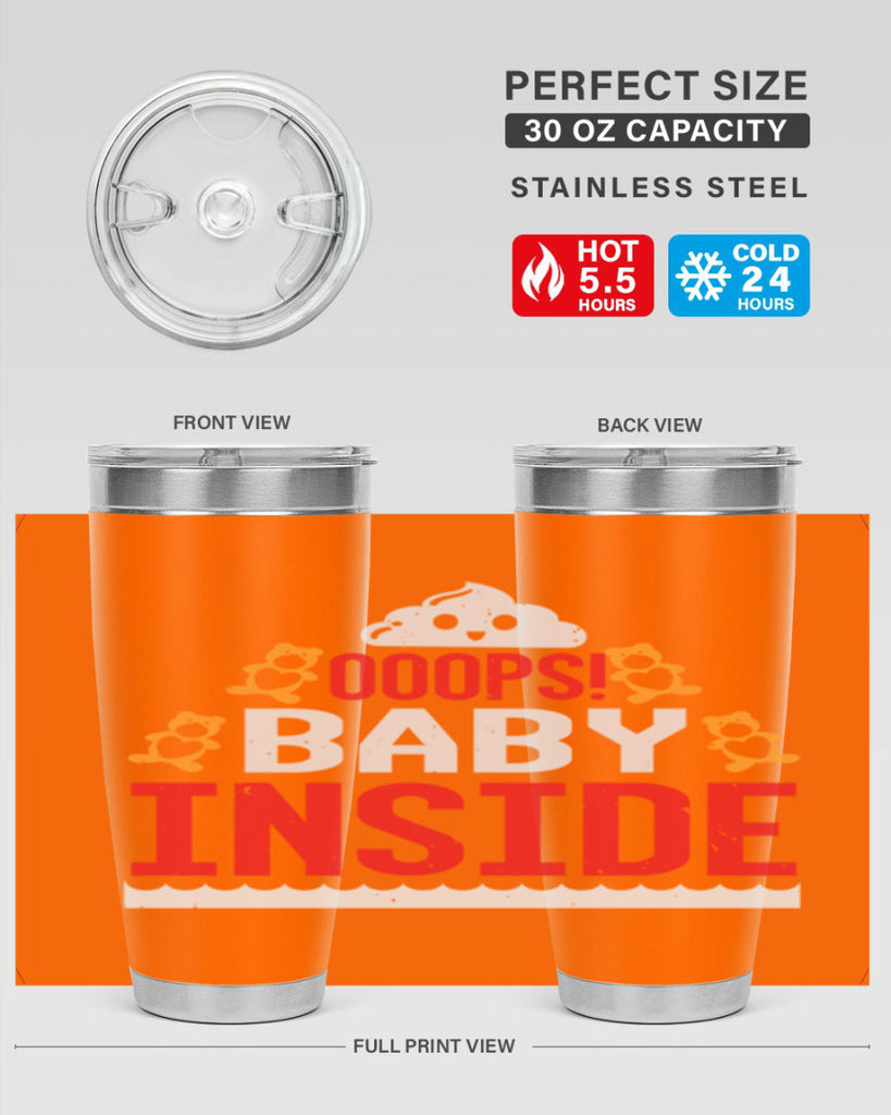 Ooops baby inside Style 24#- baby shower- tumbler