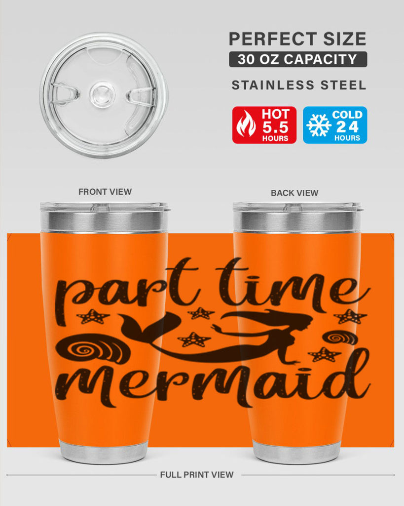 Part time mermaid design 536#- mermaid- Tumbler