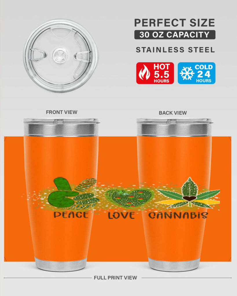 Peace Love Cannabis 215#- marijuana- Tumbler