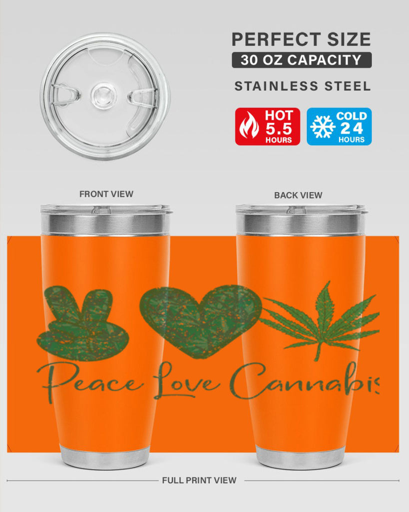 Peace Love Cannabis Sublimation 217#- marijuana- Tumbler