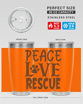 Peace Love Rescue Style 23#- cat- Tumbler