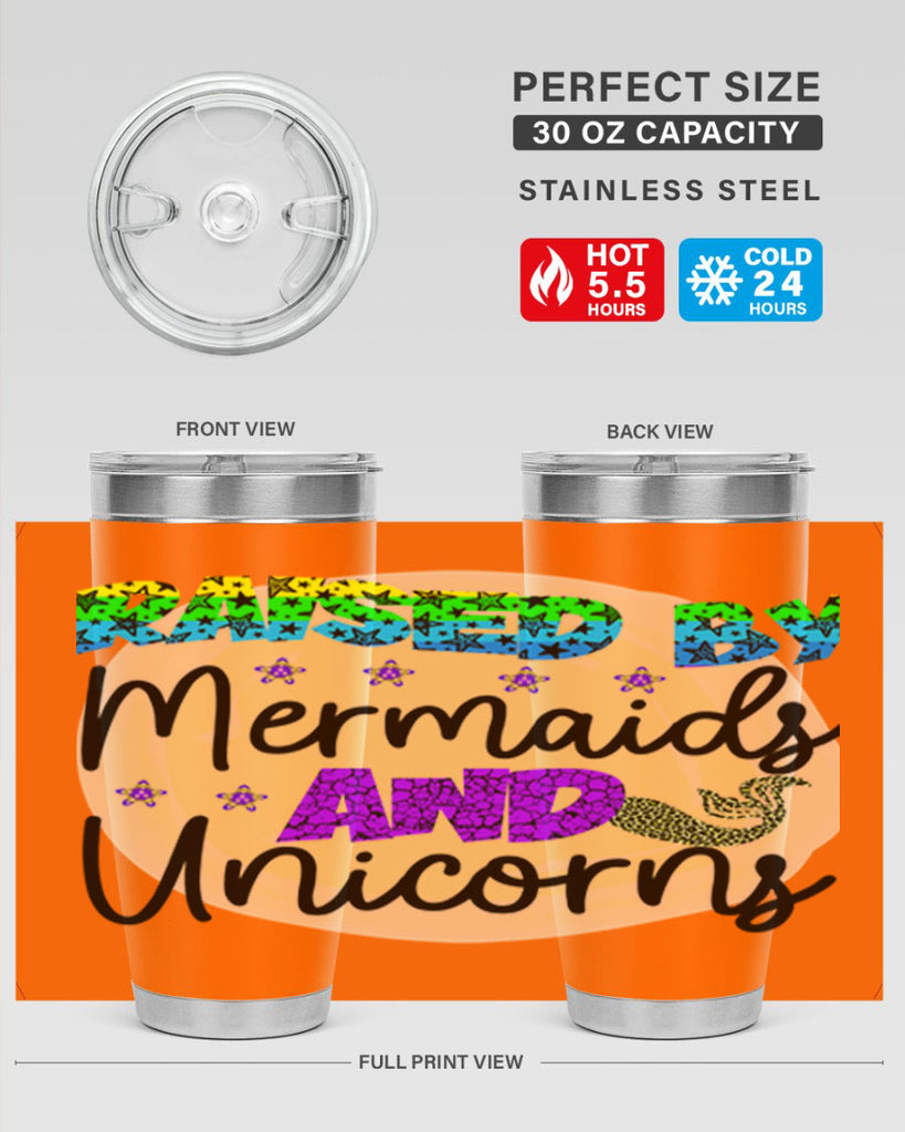 Raised By Mermaids And Unicorns 547#- mermaid- Tumbler