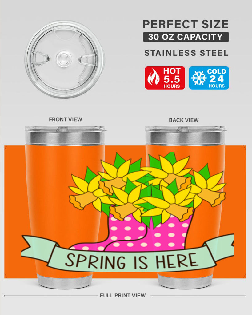 Spring is here daffodil rainboots442#- spring- Tumbler