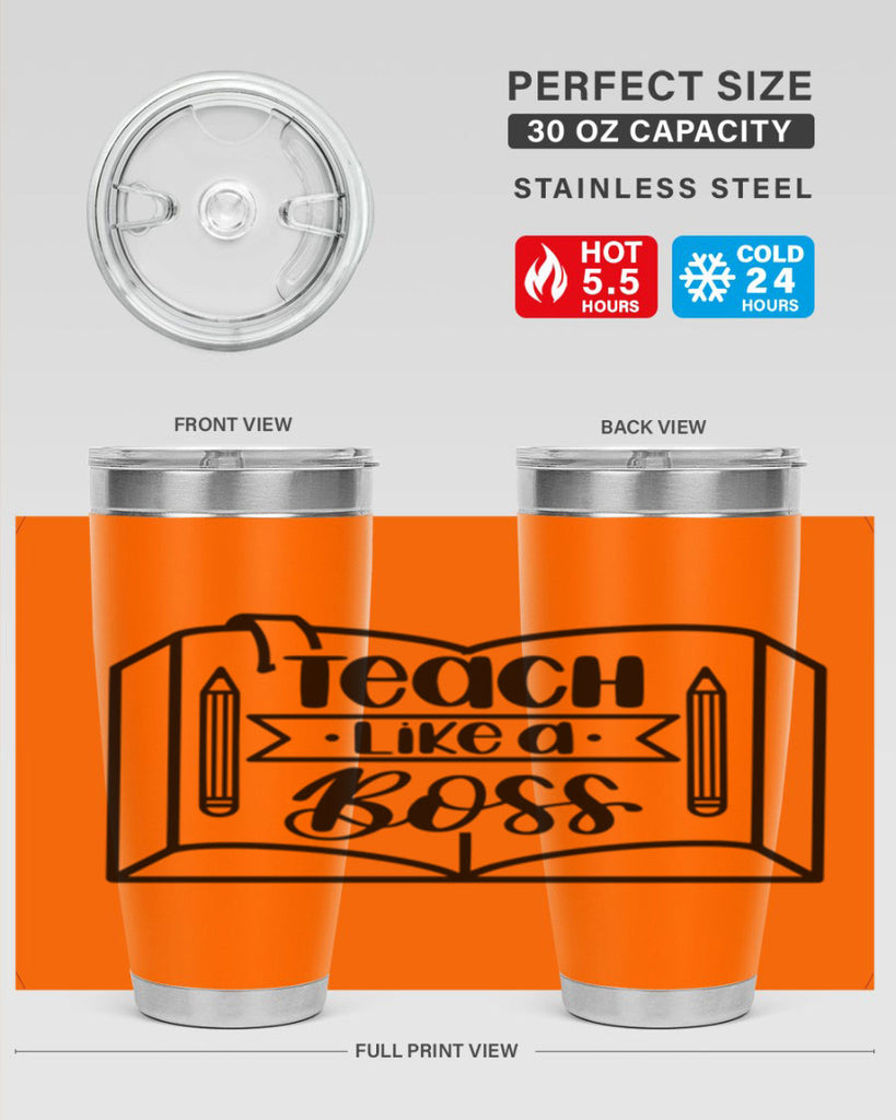 Teach Like A Boss Style 54#- teacher- tumbler