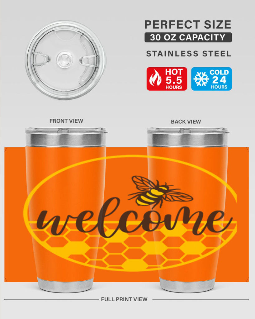 Welcome Bee and hive567#- spring- Tumbler