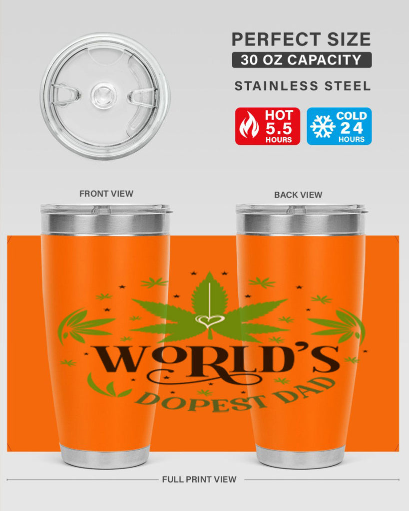 Worlds Dopest Dad 305#- marijuana- Tumbler