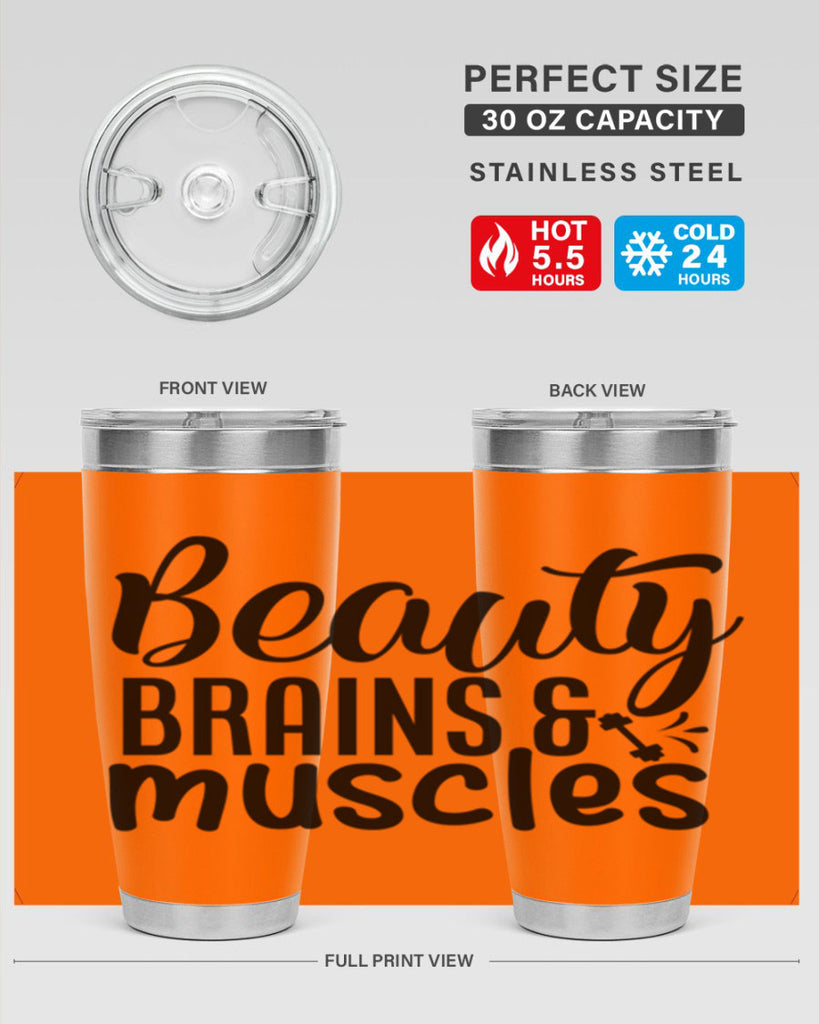 beauty brains muscles 51#- gym- Tumbler