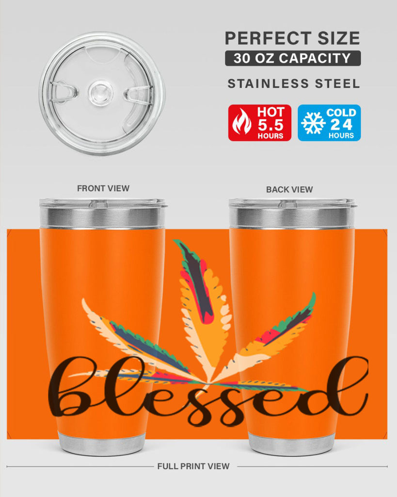 blessed colorful 19#- marijuana- Tumbler