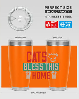 cats bless this home Style 36#- cat- Tumbler