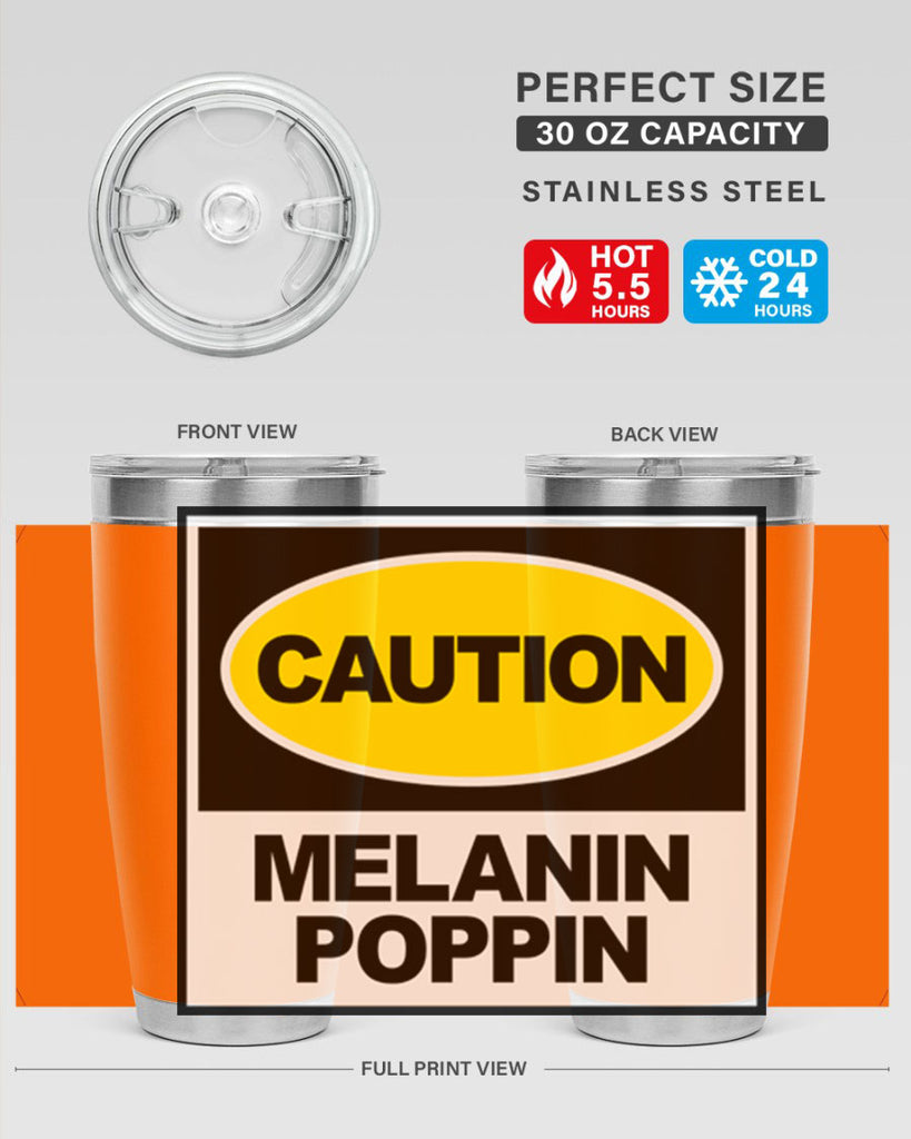 caution melanin poppin 188#- black words phrases- Cotton Tank