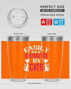 easily distracted by cats Style 46#- cat- Tumbler