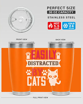 easily distracted by cats Style 47#- cat- Tumbler