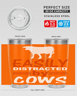 easily distracted by cows Style 4#- cow- Tumbler