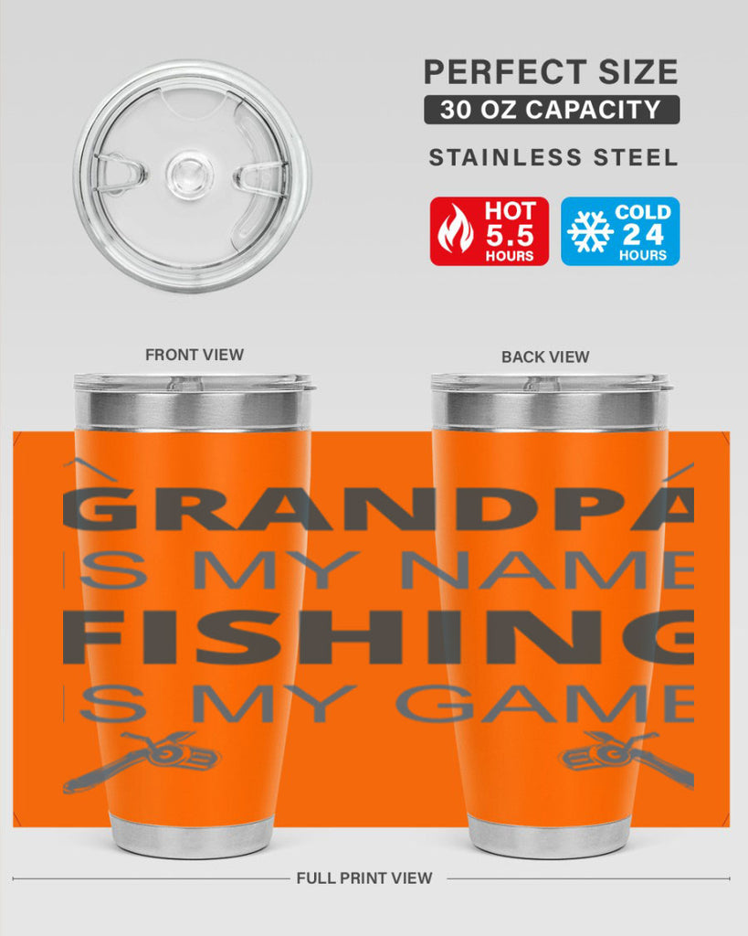 grandpa is my name 124#- fishing- Tumbler