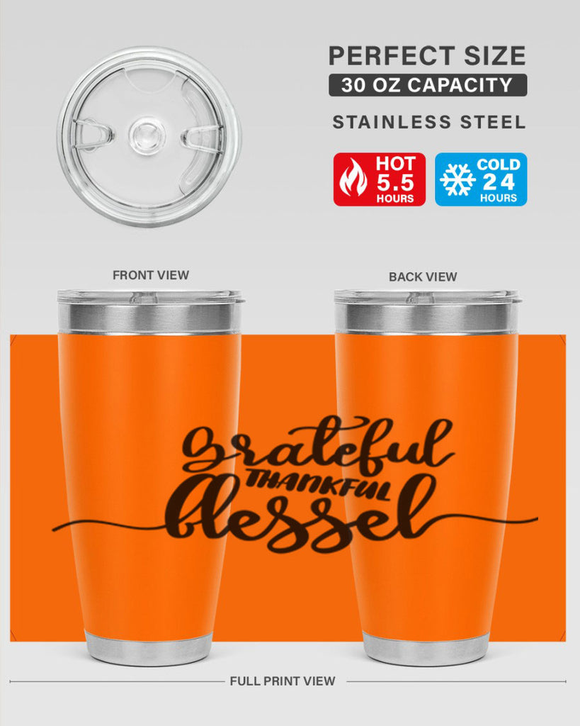 grateful thankful blessed 56#- thanksgiving- Tumbler