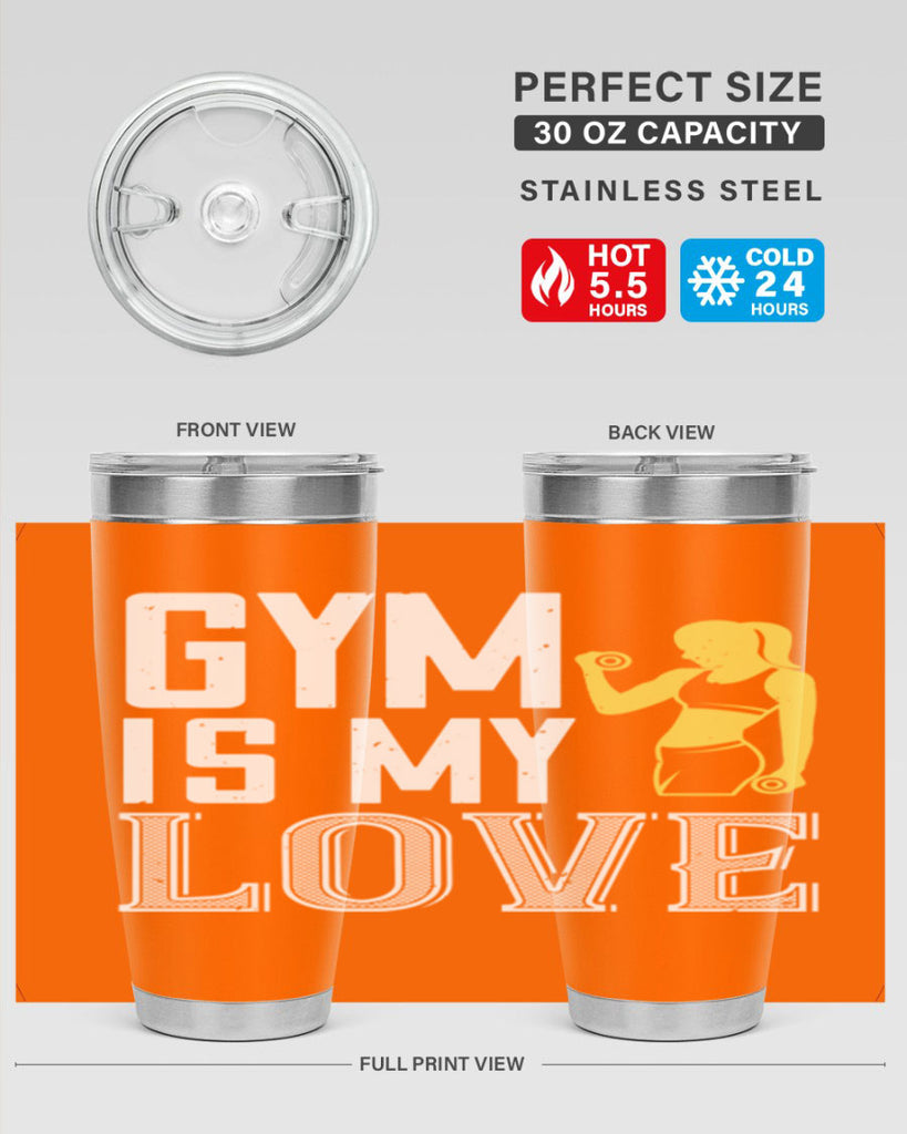 gym is my love 98#- gym- Tumbler