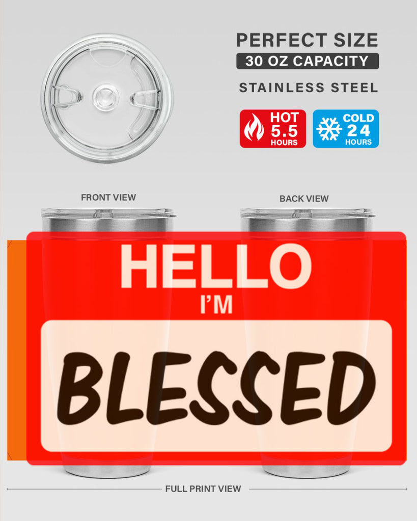 hello im blessed 133#- black words phrases- Cotton Tank