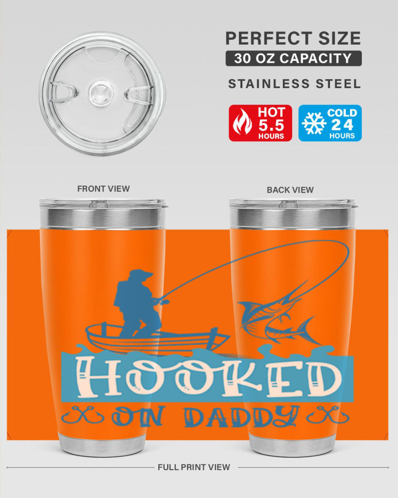 hooked on daddy 218#- fishing- Tumbler