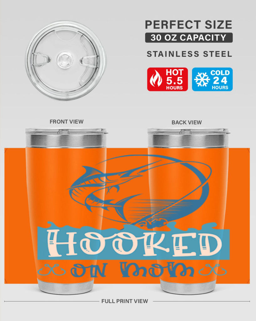 hooked on mom 217#- fishing- Tumbler