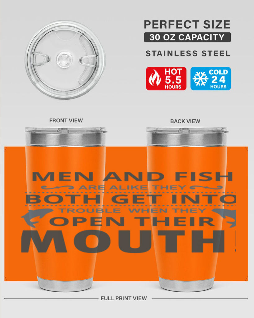 men fish 52#- fishing- Tumbler