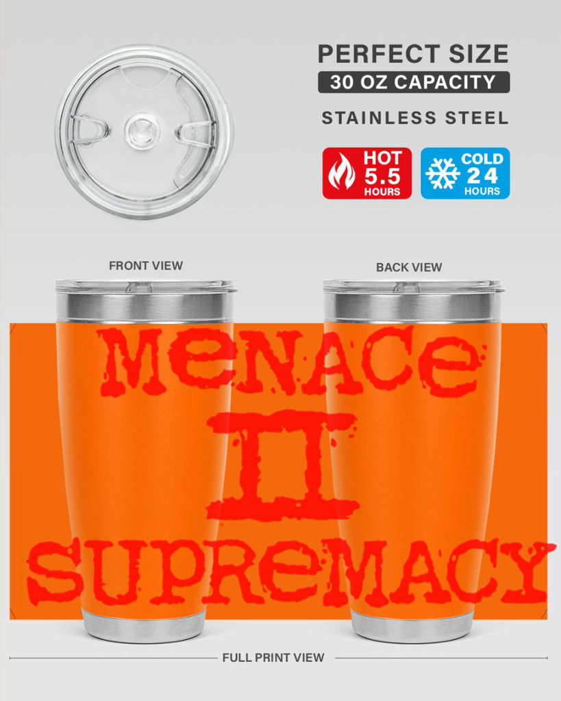 menace to supremacy 69#- black words phrases- Cotton Tank