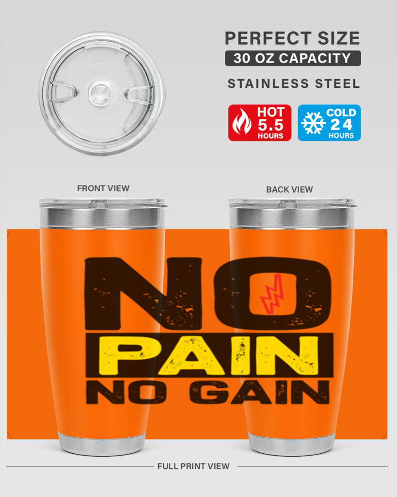 no pain no gain 5#- gym- Tumbler