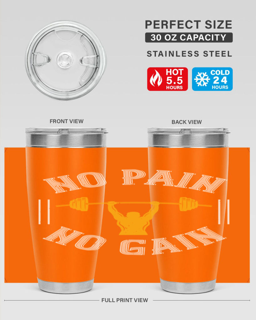 no pain no gain 81#- gym- Tumbler