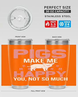 pigs make me happy Style 35#- pig- Tumbler