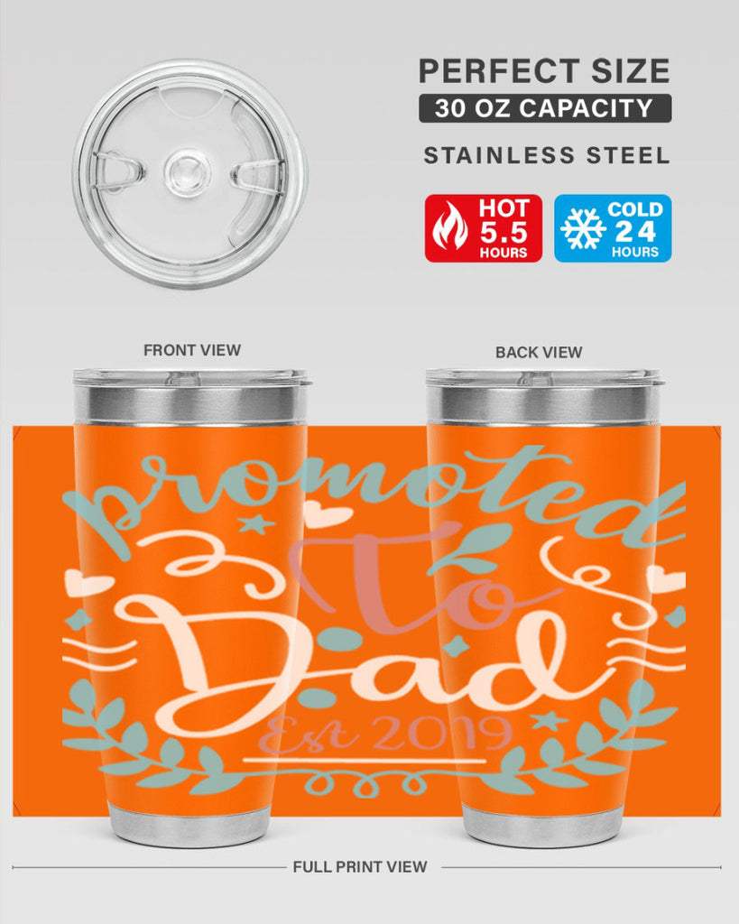 promoted to dad est 10#- fathers day- Tumbler