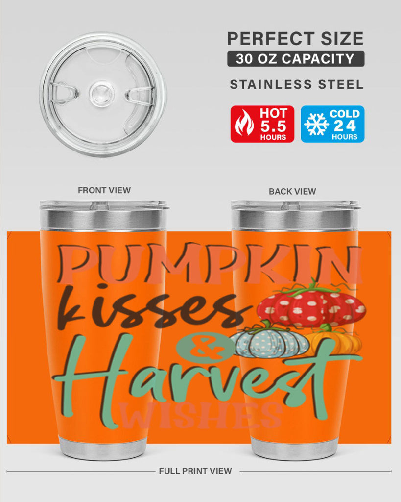 pumpkin kisses harvest wishes 526#- fall- Tumbler