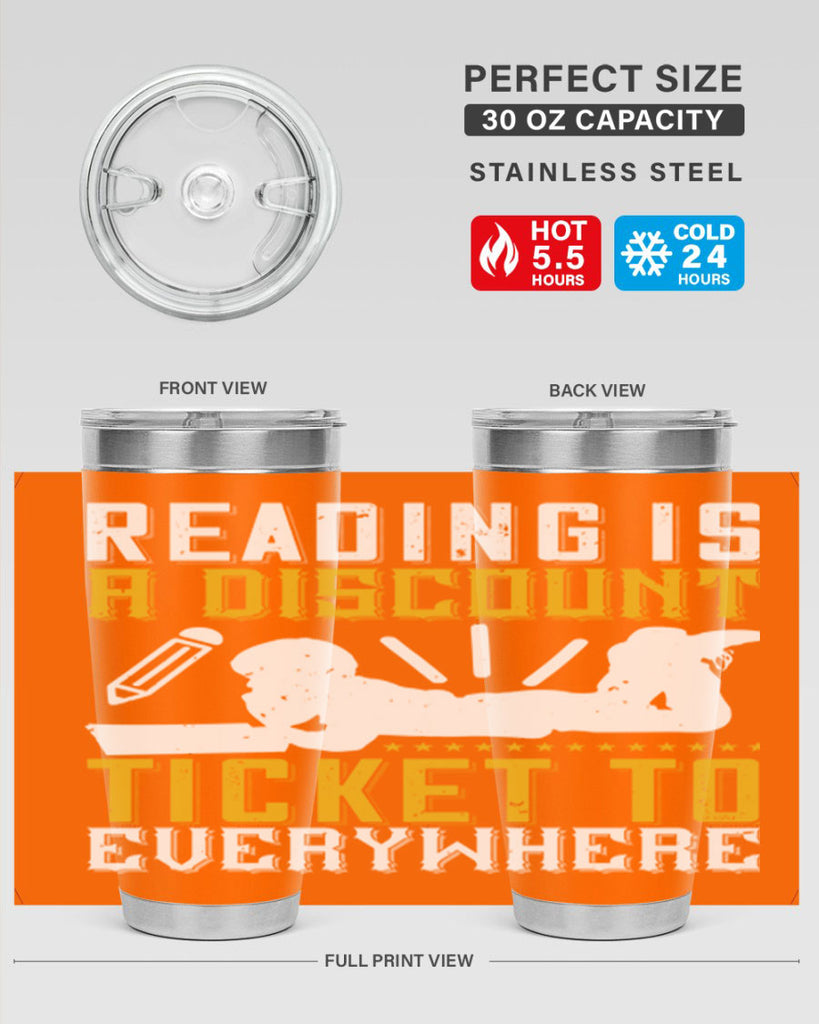 reading is a discount ticket to everywhere 16#- reading- Tumbler