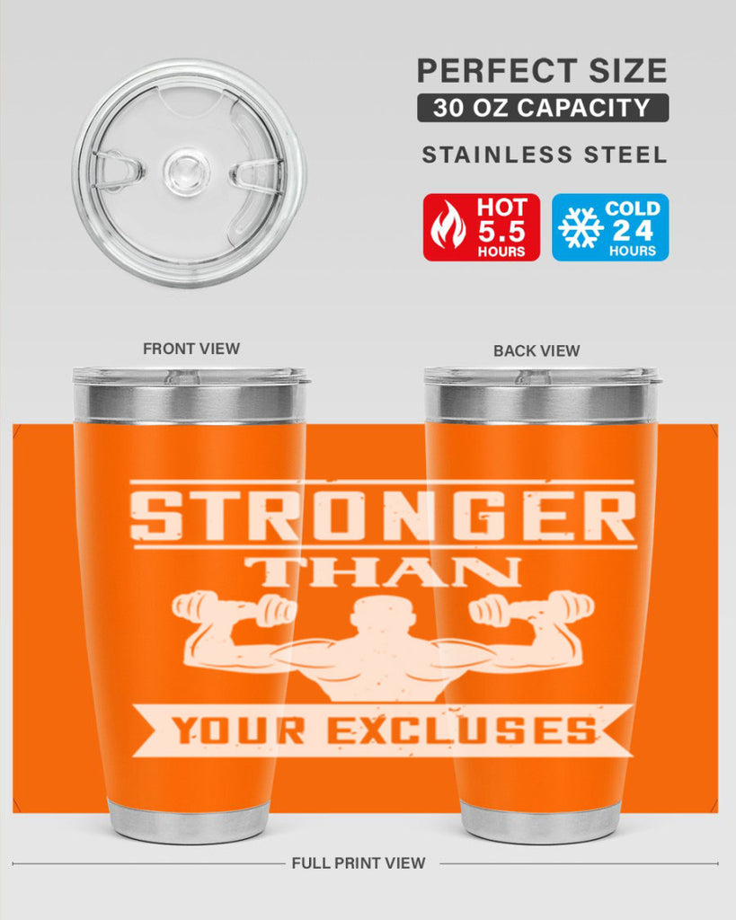 stronger than your excluses 71#- gym- Tumbler