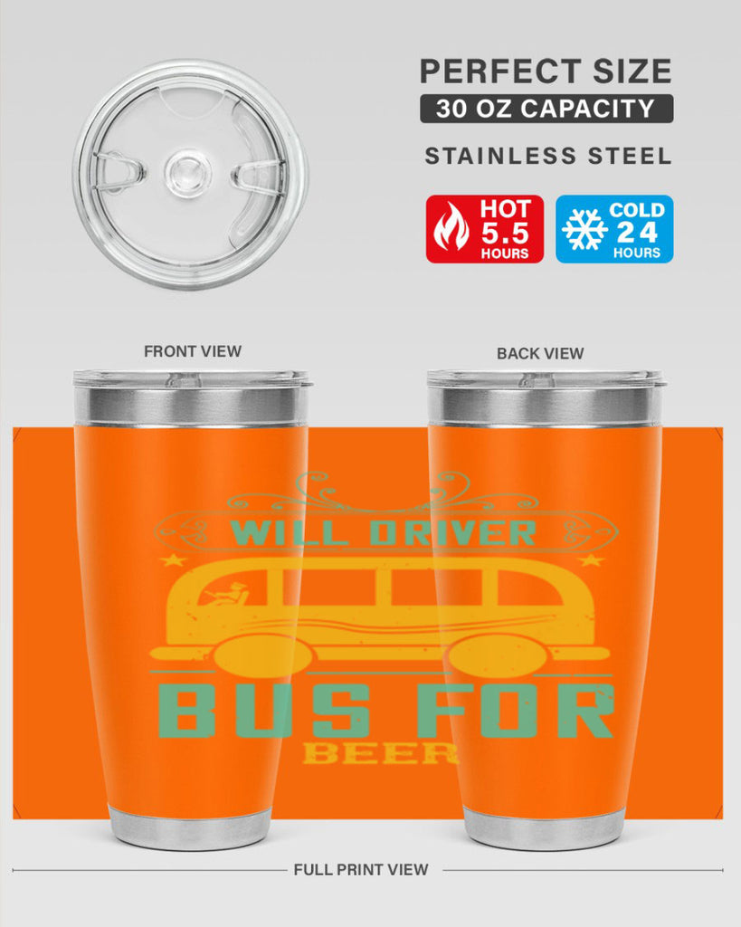 will driver bus for beer Style 6#- bus driver- tumbler