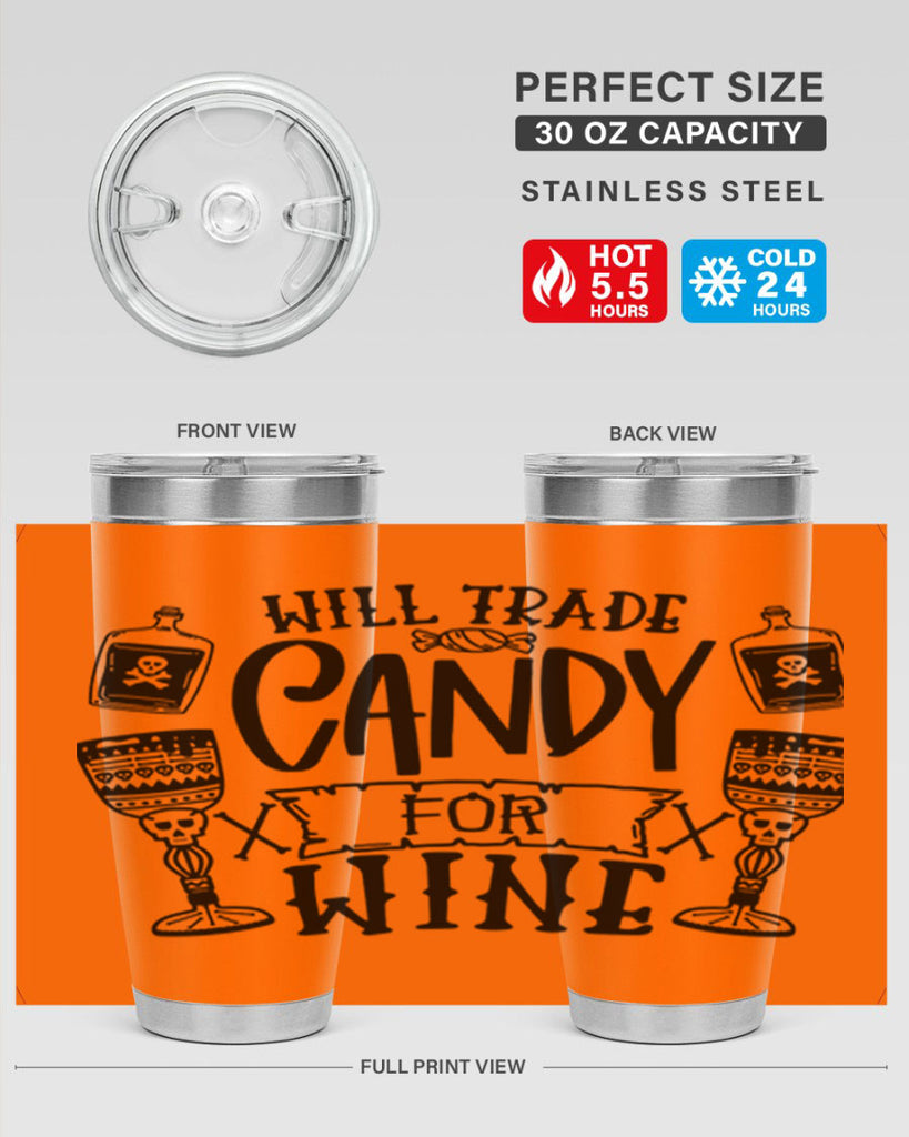 will trade candy for wine 10#- halloween- Tumbler