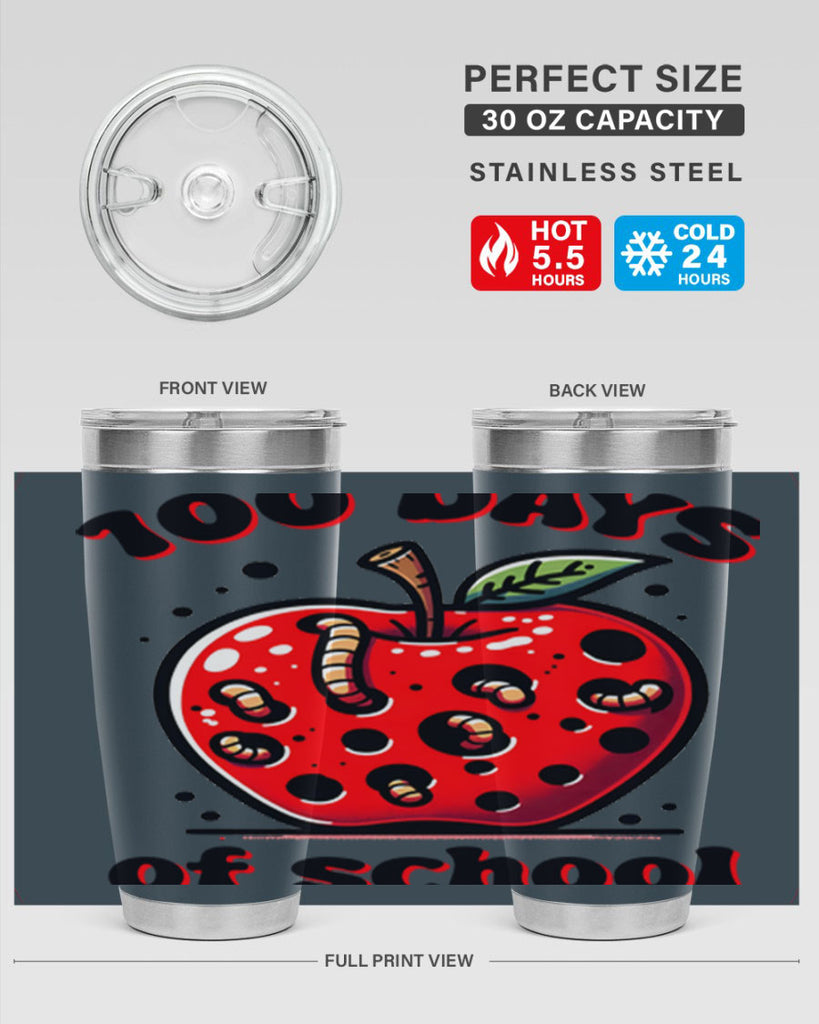 100 Days of School Apple 31#- 100 days of school- Tumbler