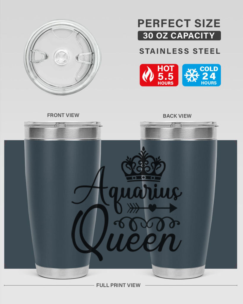Aquarius queen 74#- zodiac- Tumbler