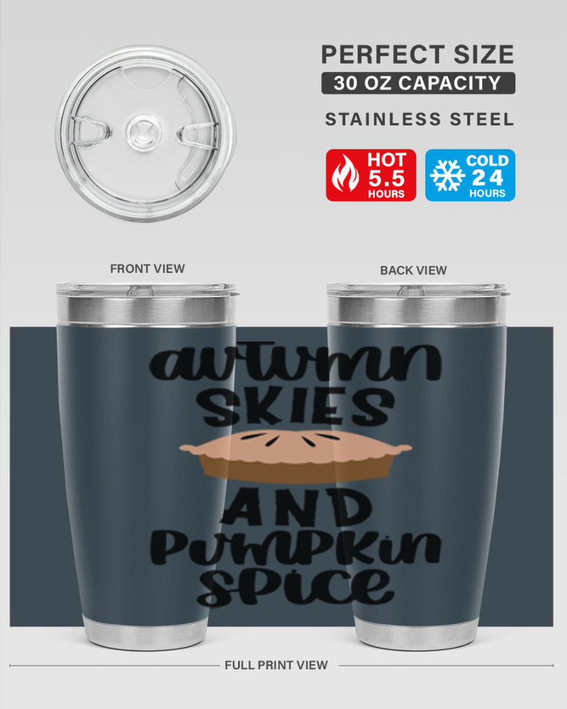 Autumn Skies And Pumpkin Spice 477#- fall- Tumbler