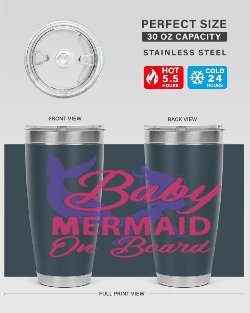 Baby Mermaid On Board 24#- mermaid- Tumbler