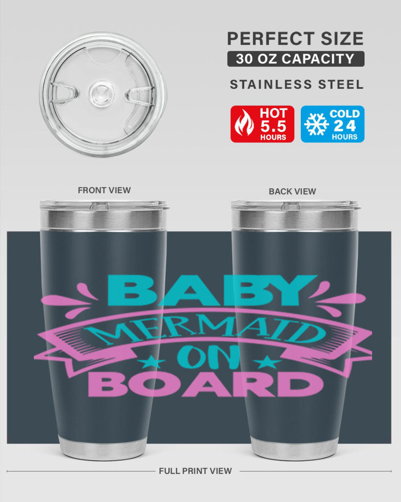 Baby Mermaid On Board 27#- mermaid- Tumbler