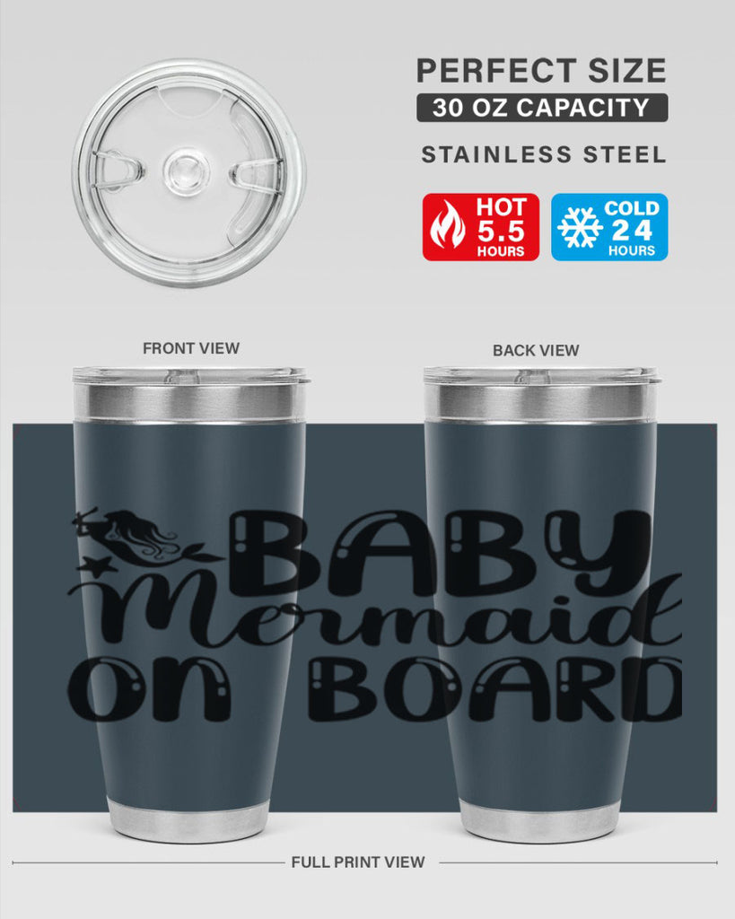 Baby Mermaid on Board 35#- mermaid- Tumbler